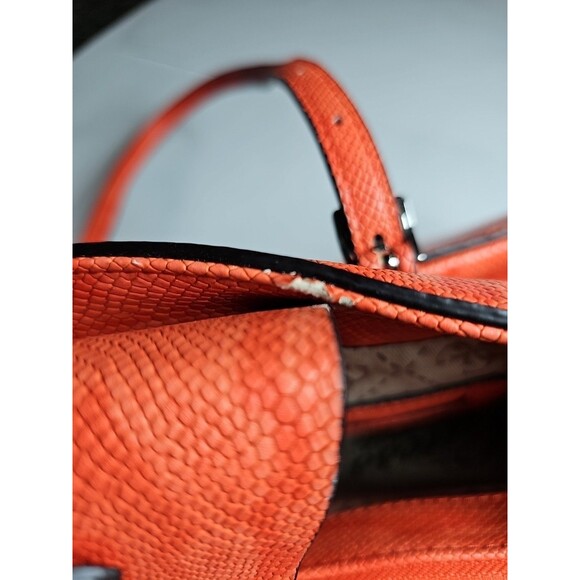 GUESS Y2k Purse, Handbag Adj Strap Tote Coral/Pink Faux Leather - Picture 15 of 16